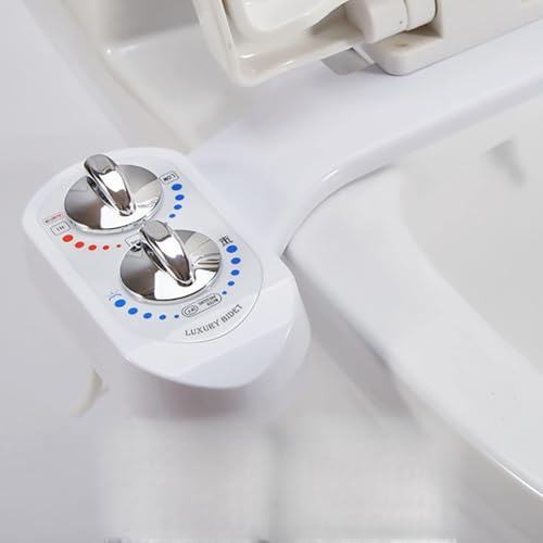 RADAAB Selbstreinigende Bidets Aufsatz ABS Bidet Einsatz für Toilette Wasserspüler Po-dusche Toilettenaufsatz mit 1 Düsen & Reinigungsmodi für Intimreinigung