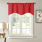 BOYOUTH Mantovane oscuranti smerlate corte, mantovana con tasche per asta in tinta unita, per cucina, 132 cm x 46 cm, rosso, 1 pannello