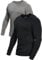 Comfneat Men's 2-Pack Long Sleeve Shirts Cotton Undershirts (Black+Grey Melange 2-Pack, S)