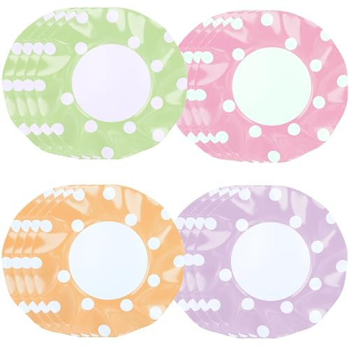 ZVK Platos de Papel, 23cm 48 piezas Set de Platos de fiesta Vajilla de Fiesta Desechables Multi, Puntos, Ondulados