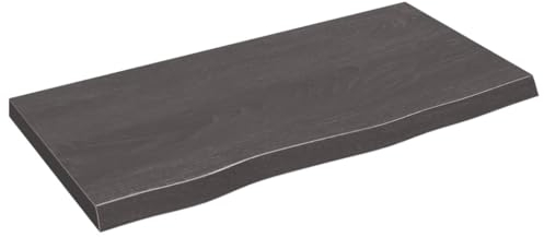 vidaXL Dessus de Table Marron foncé Bois chêne Massif traité, Dessus de Table de Remplacement, Dessus de Table Basse, Planche de Bricolage