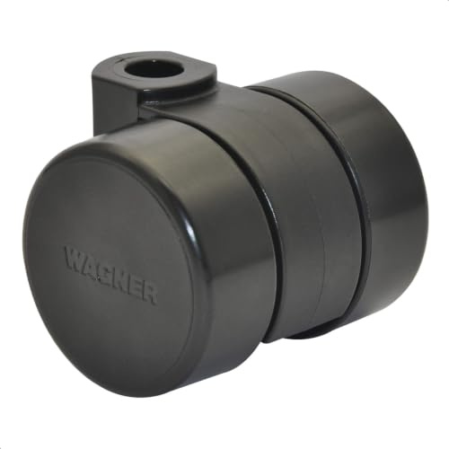 WAGNER Design Möbelrolle/Lenkrolle - hart - Durchmesser Ø 38 mm, Bauhöhe 40 mm, schwarz, Tragkraft 80 kg - Made in Germany - 01003801