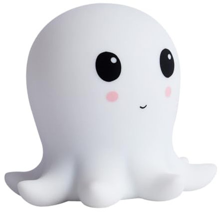 OSALADI Oktopus Silikon Lampe Schreibtischaufsatz Schreibtischdekoration Klopfkontrolle Schlaflicht Oktopusförmige Nachtlampe Desktop-nachtlicht Haushalt Raumlicht Kieselgel Weiß