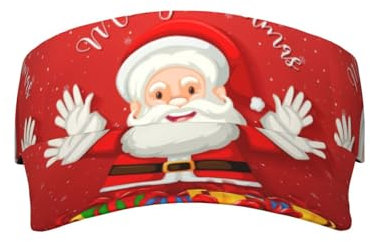 LimPac Frohe Weihnachten Erwachsene Sonnencreme Visier Kappe verstellbar Golf Kappe Sommer UV-Schutz Strandkappe Unisex, Frohe Weihnachten, Einheitsgröße