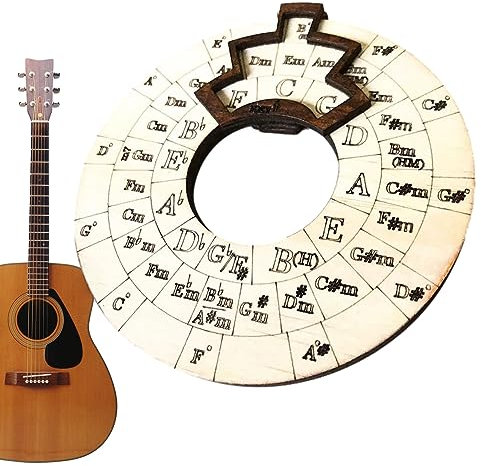 Das Rad der Akkorde, Akkordewerkzeug aus, kreisförmig, Songwriting und musikalische Erkundung von Fast-Track, das ultimative Werkzeug für Gitarre, Ukulele, Bass (16cm)