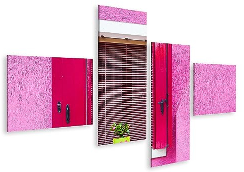 islandburner Prime Bild auf Leinwand Fenster Rosa Fensterläden Wand Bunte Architektur Burano Insel Venedig Bilder Wandbilder Poster