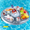 POWZOO Porte-gobelet Gonflable Flottant,Gonflable Porte-Boissons 2 en 1 Plateau Flottant,Porte-Bouteille Gonflable Flottant Fête D'été, pour Piscine de Grande Capacité Bar Flottant pour Piscine.