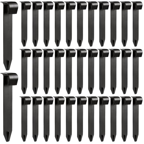 VooGenzek 35 Piezas 16mm Estacas de Apoyo para Riego por Goteo, Soporte Tubo Riego Piquetas, Estacas para Manguera de Riego, para Manguera de 16mm, para Huertos, Plantas o Macizos de Flores