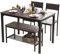 SogesPower Conjunto de Mesa y Sillas de Comedor, con 1 Mesa, 2 Sillas y 1 Banco, Juego de Mesa de Comedor para 4 Personas, Adecuado para Cocina, Comedor, Marrón