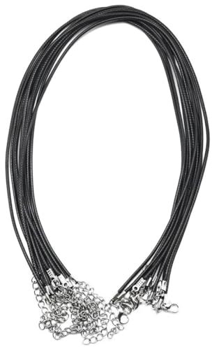 YUUSIKCO 10 PCS Cordoncino per collane - Cordoncino,Cordoncini per Collana, in Pelle Artificiale, con moschettone, in Corda Intrecciata, per Fai da Te, Collana Unisex