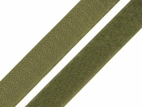 5 Meter Klettband zum Annähen Klettverschluss BAND (dunkeolive, 50mm Breit - 5 Meter)