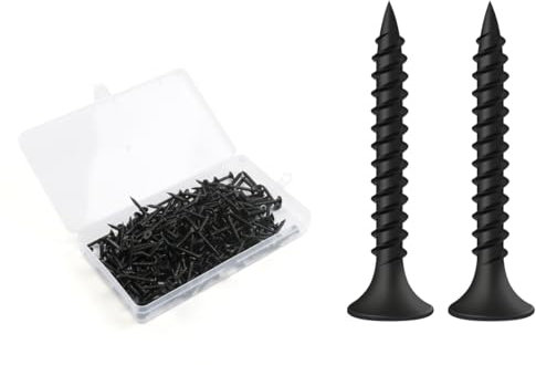 BOUMVID Vis Placo à Fixation Rapide M3.5 x 30 mm, 200 Pièces Vis Phosphatées Pour Plaque de Plâtre Sur Profilé en Acier Pour Cloisons Sèches, Vis Noires Tête en Trompette Pour Cloisons Sèches