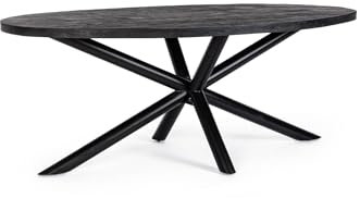 Bizzotto Hasting Schwarz Mango Oval Tisch 200*110cm