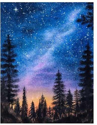 Diamond Painting Starry Sky,Diamond Painting Erwachsene Landscape,Diamond Art Erwachsene Set Home Wand Dekor for Gift(30x40cm)