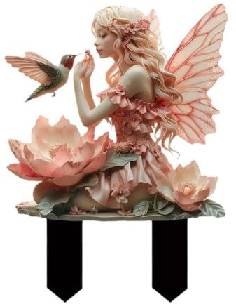 Bohemian Style Acryl Blume Fee Topf Bodenstecker Gartendeko Elfe Acryl Deko A6X0 Feengarten