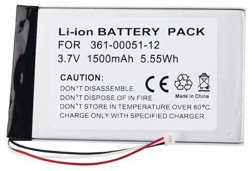 CHUNCAIL Batterie Li-ion 3,7 V 1500 mAh de rechange pour GPS Garmin 361-00051-12