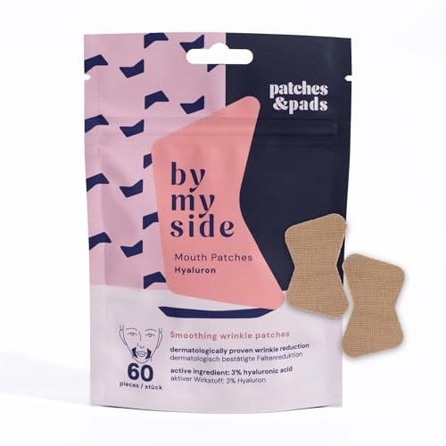 Patches & Pads Mundfalten Pflaster aus Baumwolle mit Hyaluron 60 Stück - Extra stark haftend - Mundfalten glätten, Mundfalten entfernen, Faltenpflaster - Dermatologisch getestet