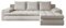 Kaiser Möbel - Ecksofa mit Schlaffunktion und Bettkasten - Tomi Couch für Wohnzimmer - Wohnlandschaft L Form - Boucle-Polsterstoff Abriamo - 150x237x85cm - RechtsEcru