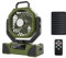 Ventilateur Camping, 20000mAh Rechargeable Ventilateur Portable, Ventilateur LED, 4 Vitesses de Vent, Télécommande, Avec des Panneaux Solaires, Convient au Camping Familial