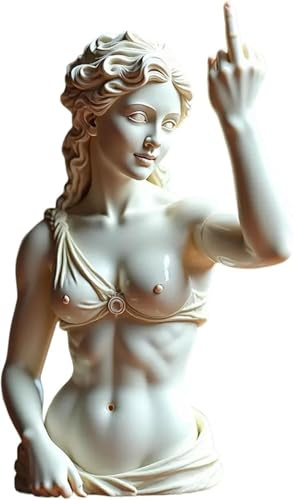 RDCIRP Unverfrorene Venus, die Mittelfinger Statue, rebellisches, mutiges | modernes Kunstdekor, griechische Göttinnen Gestenstatue, Skulptur-Ornament, lustiges, einzigartiges Dekorationsstück(B)