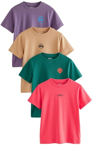 NEXT Jungen T-Shirts mit Sign Off-Stickerei im 4er-Pack 98-176