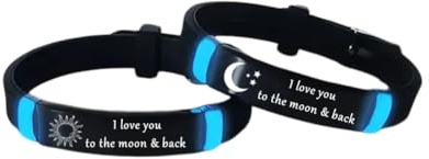 Personalisierte Glow in der Dunkelheit Sonne & Mond Silikon Armbänder für Paare, Liebhaber Seine ihre passende Armband für Frau Mann, benutzerdefinierte Name Beziehung Armreif Paar Geschenk