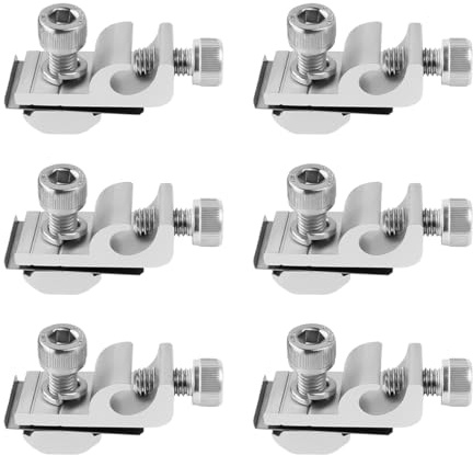 Durlo Lot de 6 clips de mise à la terre pour panneaux solaires, supports de montage de modules solaires en acier inoxydable M8, pinces pour modules photovoltaïques