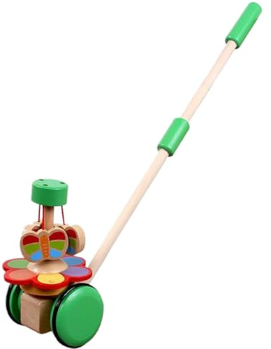 Joygoodta Schiebespielzeug, sicheres Lauflernspielzeug aus Holz mit rotierendem Schmetterling, buntes Kleinkind, lehrreiches Kleinkind-Laufen für Kinder, Geschenke, Lauflernhilfe