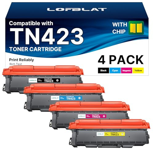 TN423 TN-423 Kompatibel für Brother MFC-L8690cdw Toner für Brother 423 | TN423BK TN421 für Brother MFC L8690CDW DCP-L8410CDW MFC-L8900CDW HL-L8260CDW HL-L8360CDW (Schwarz Cyan Gelb Magenta, 4-Pack)