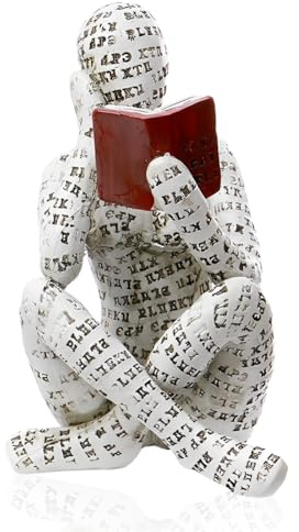 EAVUYIS Abstrakte Frau Denker Leseratten Skulptur Bücherregal Deko Lesen Frau Figur Statue Lesefigur Skulpturen Denker Ornamente für Wohnzimmer