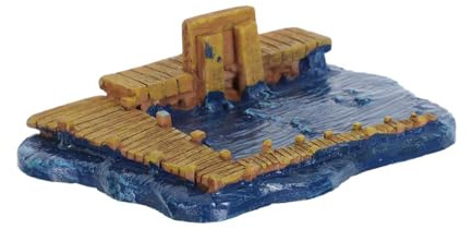BESPORTBLE Miniature Pier Figurine for Sand Tray Therapy, Deep Lake Blue Resin Dock Model for Dollhouse and Fairy Garden Decor, Miniature Landscape Accessory for Aquarium and Terrarium
