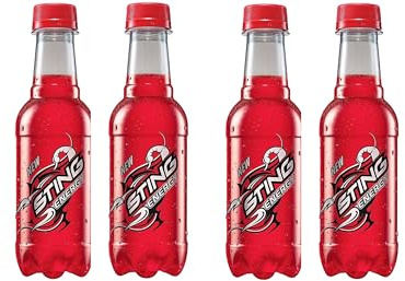 Sting Energy Drink 500ml Bottle | Carbonated Energy Beverage | Fizzy Soft Drink | Ready to Drink Soda | Refreshing Flavoured Energy Drink | Large Single Serve Bottle (Pack of 4)