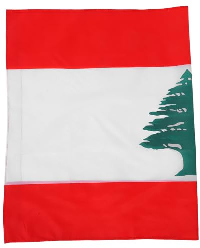POPETPOP Bandera del Líbano Grande para Decoración Exterior, Colores Vivos y Material Resistente, Pensada para Decoración de Cumpleaños, Comuniones y Eventos Escolares
