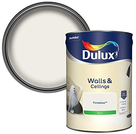 Dulux Silk Emulsion Paint For Walls And Ceilings - Timeless 5 Litres