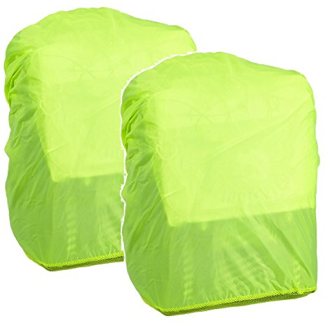Doppelpack Hama Regenschutz- und Sicherheitshülle für Schulranzen & Rucksäcke - auffälliger Signalfarbe, Gummizug & Aufbewahrungstasche, gelb (2er Pack)
