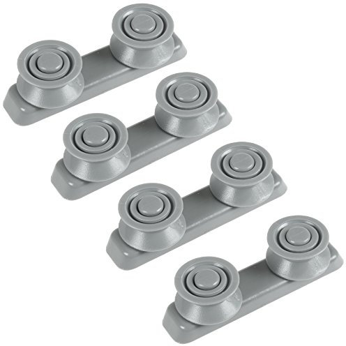 SPARES2GO Basket Drawer Runner Rail Rounded Wheels & Bracket for Kenwood Dishwasher (4 Sets)
