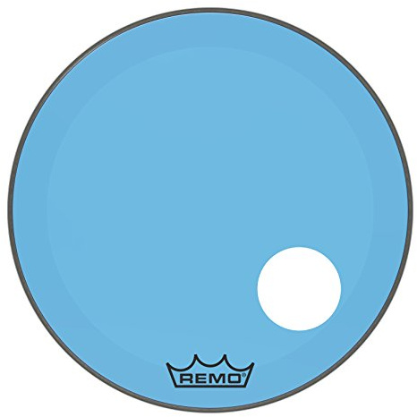 Remo Schlagzeugfell Colortone Powerstroke 3 Clear Blau – Vorgestanztes 5 Loch – 24″ – P3-1324-CT-BUOH