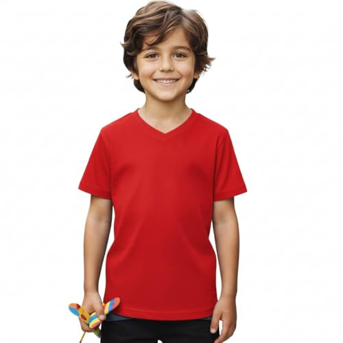 A2Z 4 Kids Cotton Basic T-Shirt - Boys Basic T Shirt Red 3-4