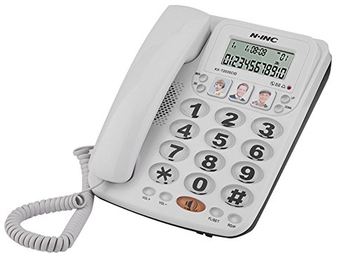 VBESTLIFE Schnurgebundenes Telefon, 2-Schnur Telefon mit Freisprecheinrichtung und Anrufer ID für Home/Office