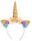 EROSPA® Haarreif Einhorn Unicorn - Mädchen - Karneval Fasching Geburtstag Party - Weiß-Gold