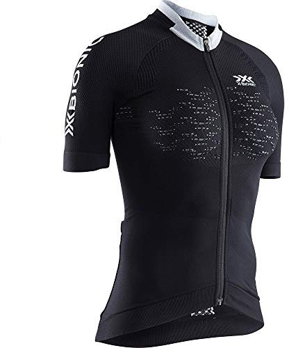 X-Bionic Damen The Trick 4.0 Bike Zip Shirt Short Sleeve Women, Opal Black/Arctic White, XS