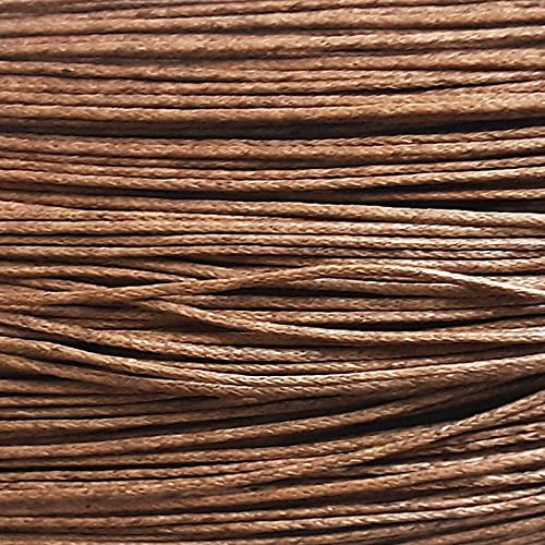 Cotton Waxed 100% Natural 1mm 30m / 21 colors Jewellery Making & Bracelet Necklace Craft,Decorating Stringing (7. LT. BROWN)