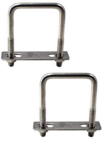 M8 x 40 x 65 mm quadratischer U-Bolzen aus 304 Edelstahl, U-Bolzen, 2 Stück