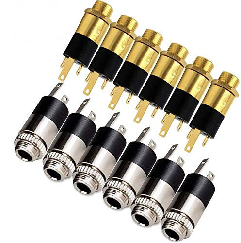 RUNCCI-YUN 12pcs 3,5-mm-Stereo-Klinke Schalttafelmontage Steckverbinder