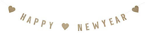 MADAM STOLTZ Happy New Year Girlande in Gold, 1m