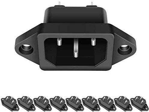 RUNCCI-YUN 10pcs AC 250 V 10 A IEC 320 C14 Montage sur Panneau connecteur d'alimentation Adaptateur Prise Prise de Courant