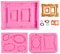 3 pezzi rosa cornici in silicone stampo per decorare torte gomma da zucchero pasta cioccolato biscotti resina polimero argilla