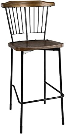 Bolero Scandi Hochhocker (2er-Pack), Schwarz, Sitzhöhe: 760 mm, Stahlrahmen & Holzsitz, FB873