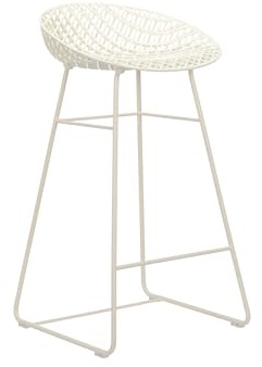 Kartell Smatrik Stool Outdoor, Barhocker, Weiß mit weißer Struktur