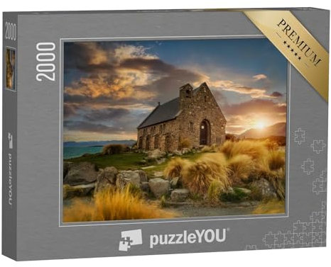 puzzleYOU: Puzzle 2000 Teile „Naturschauspiel an der Church of Good Shepherd, Neuseeland“ – aus der Puzzle-Kollektion Neuseeland
